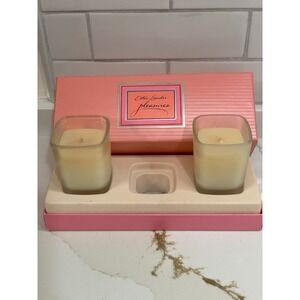 Vintage Estee‎ Lauder Pleasures Candle Set of 2 New Scented Perfumed 1.5 in READ